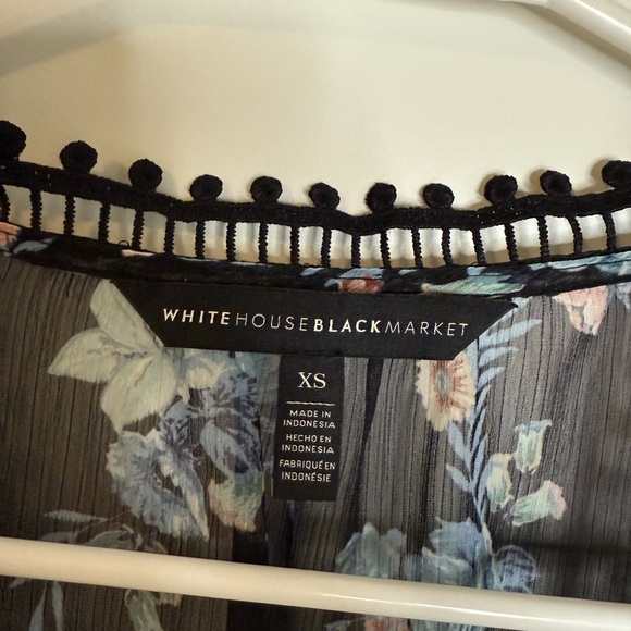 White House Black Market Sheer Floral Blouse - Picture 6 of 9